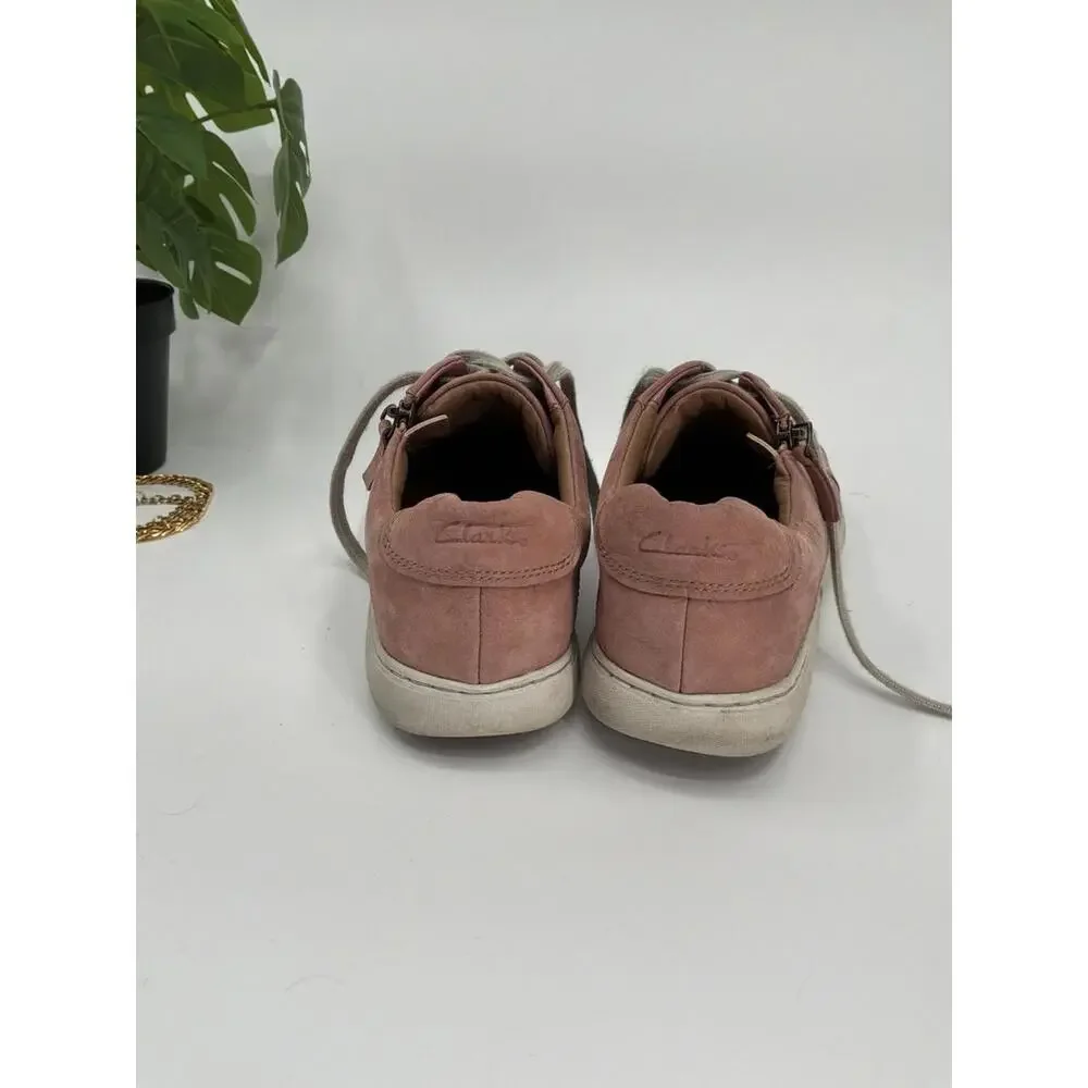Clarks Nalle Zip Womens Casual Sneaker Rose Suede US Size 7